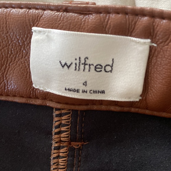 WILFRED ARITZIA sz.4 vegan leather Melina™️ high-rise women’s pant in cognac - Picture 8 of 10